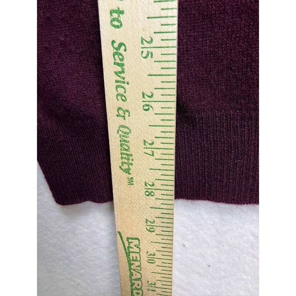 Club Room Mens Burgundy 100% Cashmere 2-Ply V-Neck Sweater Size Large‎ Maroon